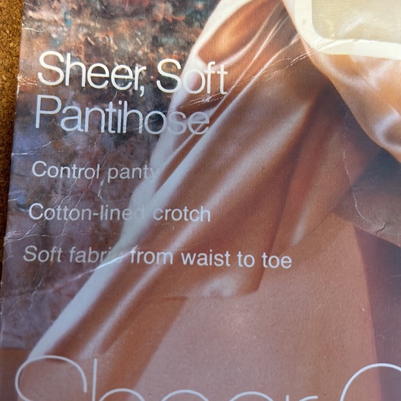 Vintage Sheer Control Top Pantyhose size long bone 81 shiny size M - Picture 8 of 17